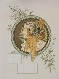 1897 Gallery: Byzantine Heads: Blonde (Calendar), 1897. Creator: Mucha, Alfons Marie (1860-1939)