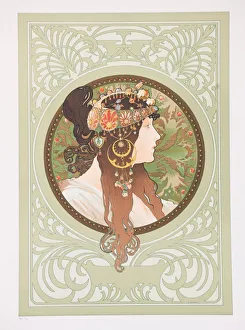 Byzantine Heads: Brunette, 1897. Creator: Mucha, Alfons Marie (1860-1939)
