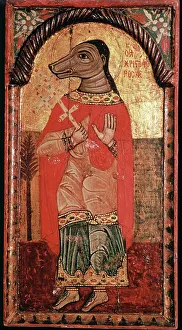 Byzantine icon of St Christopher with a dogs head