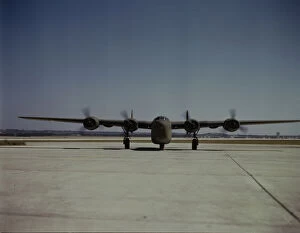 Airfield Collection: A C-87 transport plane, just off the assembly...Consolidated Aircraft... Fort Worth, Texas, 1942