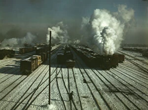 C & NW RR, a general view of a classification yard at Proviso Yard, Chicago, Ill. 1942. Creator: Jack Delano