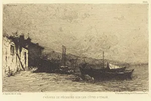 Huts Prints: Cabanes de pecheurs sur les cotes d'Italie. Creator: Adolphe Appian
