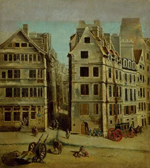 Place De La Greve Prints: The Cabaret, image of Notre-Dame
