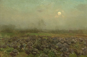 Cabbage Field by Moonlight, c1870-1890. Creator: Florent Crabeels