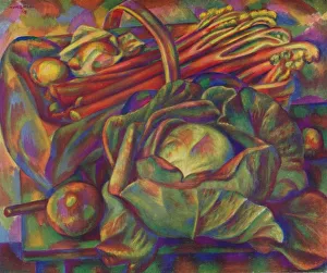 Cabbage and Rhubarb (Savoy Green), 1929 (1930). Artist: Mark Gertler Cabbage and Rhubarb (Savoy Green), 1929 (1930). Artist: Mark Gertler
