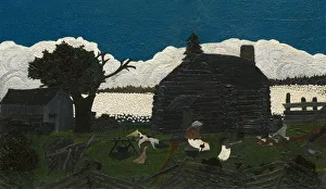 Na And Xef Prints: Cabin in the Cotton, c. 1931-1937. Creator: Horace Pippin
