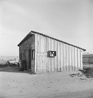 Shack Gallery: Cabin which rents for ten dollars a month in Arkansawyers auto camp, Greenfield, CA, 1939