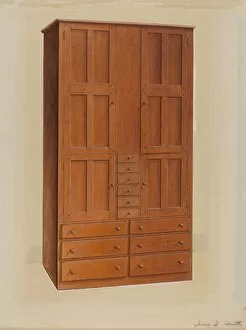 Linen Press Gallery: Cabinet, c. 1937. Creator: Irving I. Smith