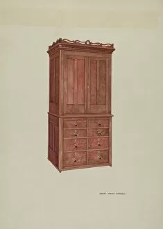 Linen Press Gallery: Cabinet, c. 1940. Creator: Harry Mann Waddell