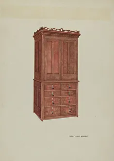 Linen Press Gallery: Cabinet, c. 1940. Creator: Harry Mann Waddell