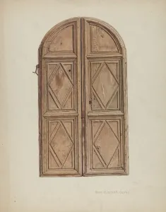 Campbell Gerke Rose Prints: Cabinet Doors, c. 1939. Creator: Rose Campbell-Gerke