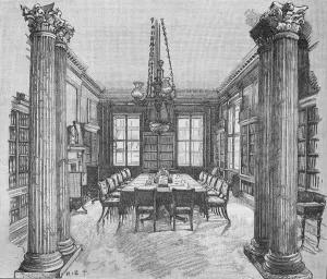 Chandelier Prints: The Cabinet Room, 10 Downing Street, Westminster, London, 1906. Artist: HET