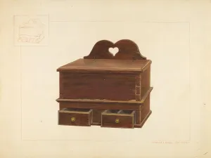 Dark Wood Prints: Cabinet Spice Box, c. 1938. Creator: Edward L Loper
