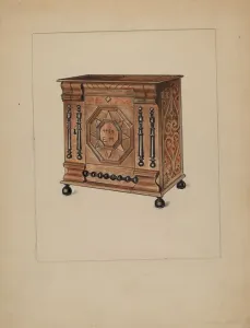 Drawer Prints: Cabinet for Storage, c. 1938. Creator: Charles Squires