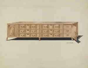 Drawers Gallery: Cabinet, for Vestments, c. 1940. Creator: Randolph F Miller