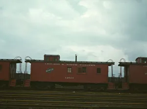 Chicago And North Western Railway Gallery: Caboose on the caboose track at C & NW RRs Proviso yard, Chicago, Ill. 1943. Creator: Jack Delano