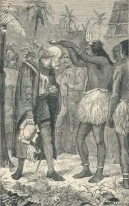 Miirace Prints: The Cacique Placing a Crown Upon the Head of Columbus, 1904
