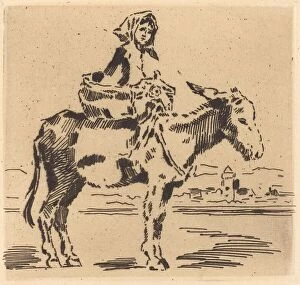 Cacoletière à la Tour (Woman Riding an Ass near a Tower)