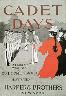 Cadet Days, A Story of West-Point by Capt. Charles King U.S.A. Illustrated Harper &... c1894. Creator: Edward Penfield. Cadet Days, A Story of West-Point by Capt. Charles King U.S.A. Illustrated Harper &... c1894. Creator: Edward Penfield