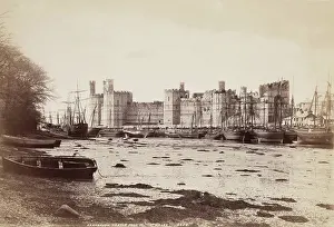 Valentine Prints: Caernarvon Castle from the West, between 1870 and 1880. Creator: James Valentine