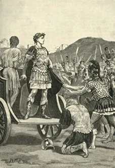 Addressing Prints: Caesar Addressing the Malcontent Legions in the Campus Martius, 1890. Creator: Unknown