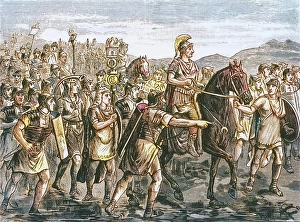 Cassell And Co Prints: Caesar Crossing the Rubicon, 1890
