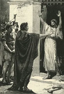 Julius Prints: Caesar Possessing Himself of the Treasure in the Temple of Saturn, 1890. Creator: Unknown