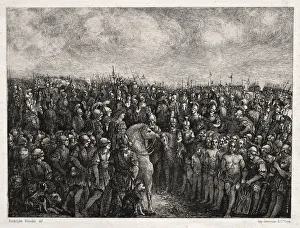 Caesar and his Prisoners, 1878. Creator: Rodolphe Bresdin (French, 1822-1885); Lemercier