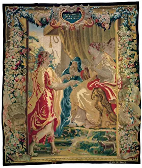 Leefdael Guiliam Van Prints: Caesar Sends a Messenger to Cleopatra from The Story of Caesar and Cleopatra, Flanders, c
