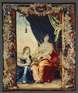 Wool Prints: Caesars Death Makes Cleopatra Mourn from The Story of Caesar and Cleopatra, Flanders, c