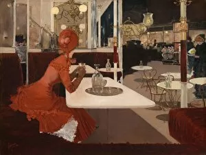 Fashionable Gallery: In the Cafe, 1882-84. Creator: Fernand Lungren