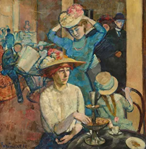Belle Epoque Prints: In the Café, 1910. Creator: Friedrichs, Fritz (1882-1928)