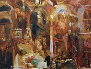 Images Dated 20th June 2013: Cafe. Artist: Yakulov, Georgi Bogdanovich (1884-1928)