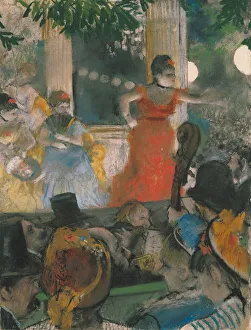 Edgar 1834 1917 Prints: The cafe-concert at Les Ambassadeurs. Artist: Degas, Edgar (1834-1917)