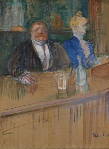 At the Cafe. The Customer and the Anemic Cashier. (Au cafe: le patron et la caissiere chlorotique)