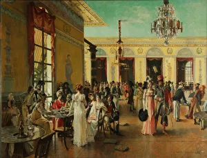 Cafe Frascati (A Scene From Napoleons Time=, 1893. Artist: Flameng, Francois (1856-1923)