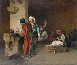 Casting Gallery: Cafe House, Cairo (Casting Bullets), 1884 or earlier. Creator: Jean-Leon Gerome