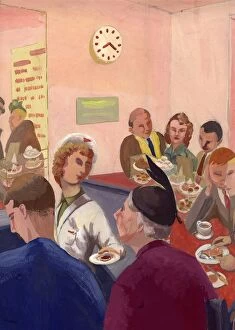 Waite Collection: Cafe interior, London, c1950. Creator: Shirley Markham