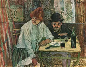 Bottle Prints: At the Cafe La Mie, c1891, (1952). Creator: Henri de Toulouse-Lautrec