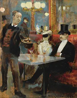 Belle Epoque Prints: In a Cafe in Paris, 1886. Creator: Gallen-Kallela, Akseli (1865-1931)
