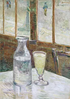 Bottle Gallery: Cafe table with absinth, 1887. Artist: Gogh, Vincent, van (1853-1890)