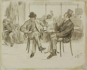 Bowler Hat Collection: CafeScene, 1870 / 91. Creator: Charles Samuel Keene