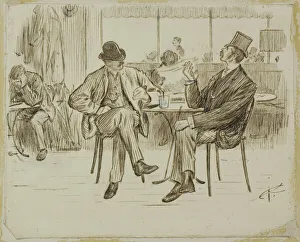 Caf And Xe9 Prints: CafeScene, 1870 / 91. Creator: Charles Samuel Keene