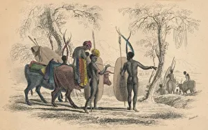 Zulu Gallery: Caffrarian Family Travelling, c1830s. Creator: William Home Lizars