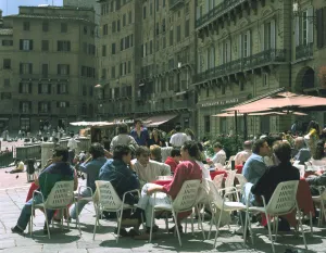 Pavement Cafe Prints: CafT, IL Campo, Sienna, Tuscany, Italy
