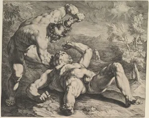 Penis Prints: Cain Killing Abel, ca. 1591. Creators: Cornelis Cornelisz van Haarlem, Jan Muller
