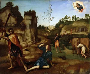 Abel Prints: Cain slaying Abel, 1510-1515. Creator: Albertinelli, Mariotto (1474-1515)