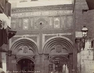 Bonfils Collection: Caire. Mosquee el-Arhar, details de la porte, 1870s. Creator: Felix Bonfils