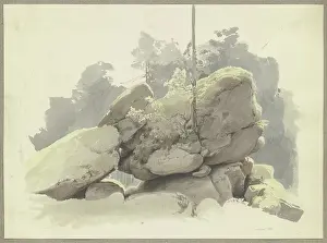 Geological Prints: Cairn, 1844. Creator: Carl Theodor Reiffenstein