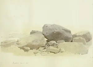 Geological Prints: Cairn near Bertrich, 1881. Creator: Carl Theodor Reiffenstein